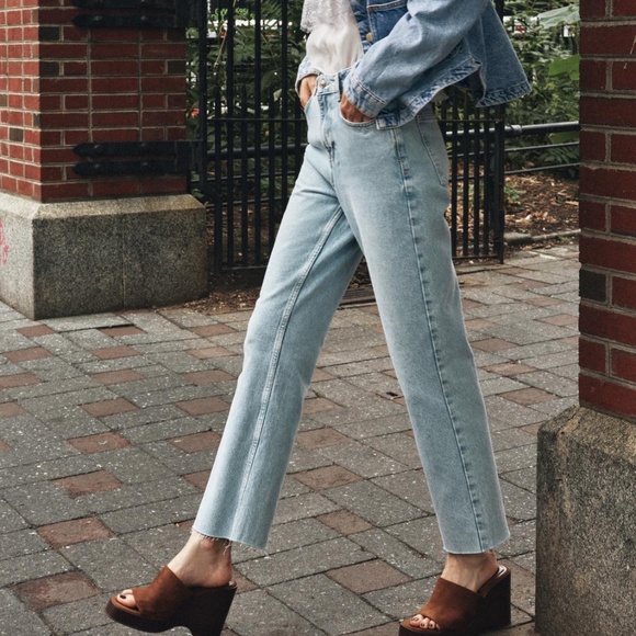 ZARA High Rise Straight Crop Jeans — Size 6 - Picture 5 of 9